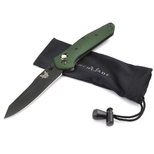 Folding Knife - Osborne Black Reverse Tanto Blade with Green Handle / 940BK - Benchmade - Modalova