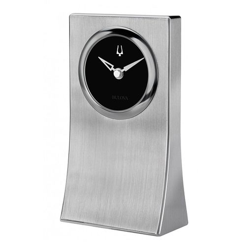 Tabletop Clock - Obelisk Ebony Black Dial Brushed Aluminum / B5002 - Bulova - Modalova