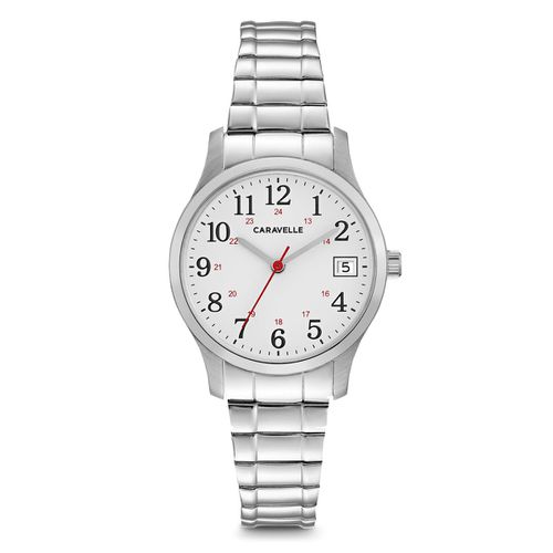 M119 Women's Quartz White Dial Stainless Steel Expansion Bracelet Watch - Caravelle - Modalova