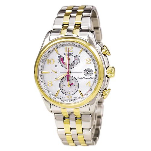 FC0004-58D Women's World Time A-T Eco-Drive MOP Dial Radio Controlled Two Tone Steel Watch - Citizen - Modalova