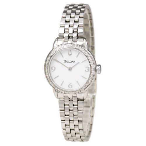 R181 Women's Diamond Gallery White Dial Quartz Steel Bracelet Watch - Bulova - Modalova