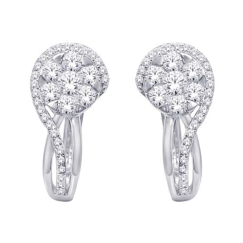 K White Gold 3/4 Ct.Tw. Diamond Flower Earrings - Star Significance - Modalova