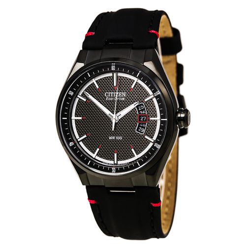 AW1135-01E Men's CTO 2.0 Drive Collection Black Perforated Dial Eco-Drive Black Plated Steel Watch - Citizen - Modalova