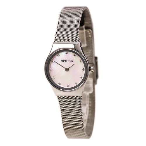 Women's Classic Milanese Steel Mesh Bracelet White Dial Watch - Bering - Modalova