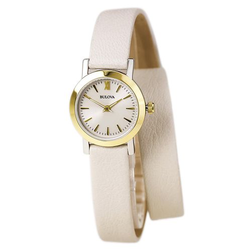 Women's Dress Leather Strap Watch - Quartz Silver Dial / 98L193 - Bulova - Modalova