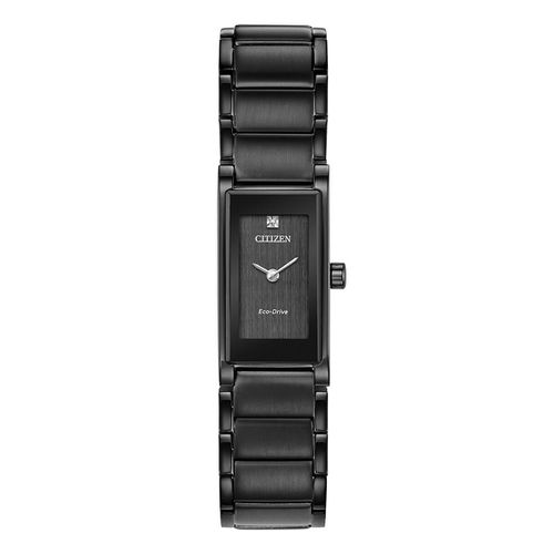 Women's Diamond Watch - Axiom Black Dial Steel Bracelet / EG7055-51E - Citizen - Modalova