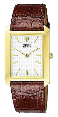 Men's Leather Strap Gold Stiletto Watch AR3002-04A - Citizen - Modalova