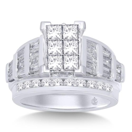 K White Gold 2 9/10 Ct.Tw.Diamond Fashion Invisible Ring - Star Significance - Modalova