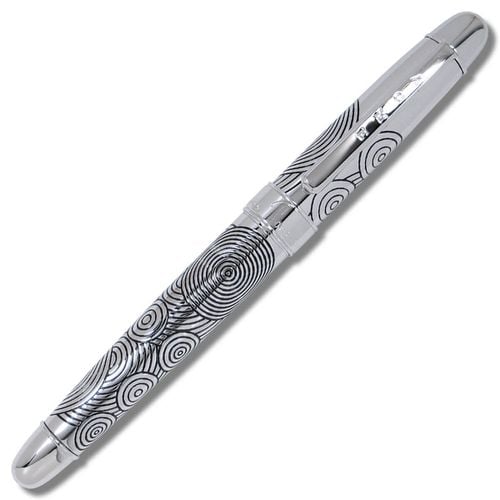 Roller Ball Etched Pen - Circles Silver and Black / PVP06R - ACME - Modalova