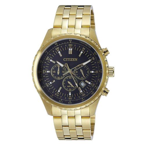 Men's Chronograph Watch - Black Dial Yellow Gold Steel / AN8062-51E - Citizen - Modalova