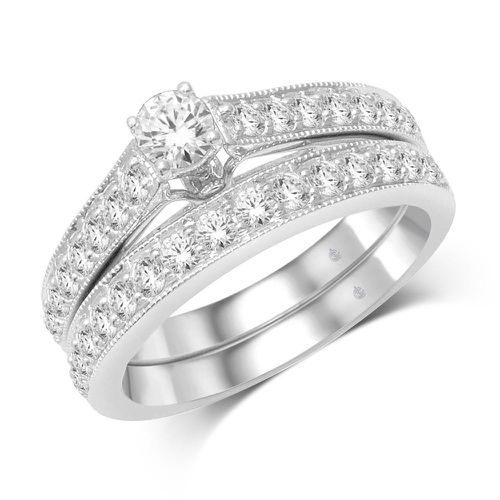 K White Gold 1 Ct.Tw. Diamond Bridal Ring - Star Significance - Modalova