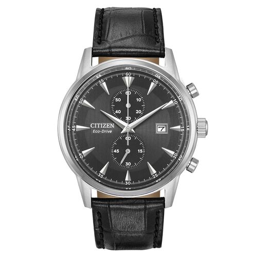Men's Chronograph Watch - Corso Eco-Drive Black Dial Black Strap / CA7000-04H - Citizen - Modalova