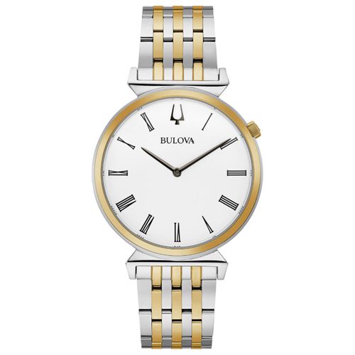 Men's Quartz Watch - Regatta White Dial Two Tone Bracelet / 98A233 - Bulova - Modalova