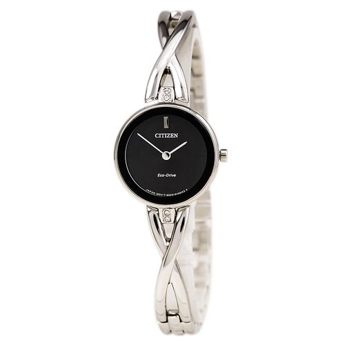 EX1420-50E Women's Silhouette Black Dial Stainless Steel Bangle Bracelet Watch - Citizen - Modalova