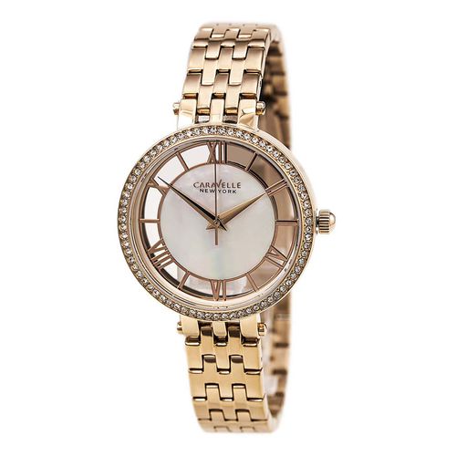 L171 Women's MOP Dial Rose Gold Plated Stainless Steel Watch - Caravelle - Modalova