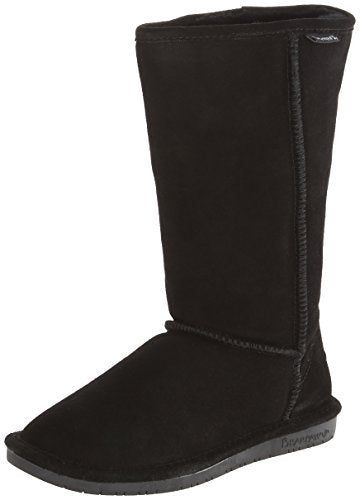 W-011 Women's Emma Cow Suede Solid Black Leather Winter Boot, 12 High - Bearpaw - Modalova