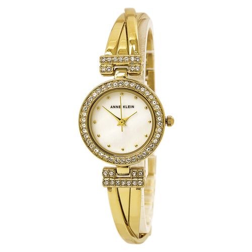 GBST Women's Quartz Crystal Bangle Bracelet Mother of Pearl Dial Watch Set - Anne Klein - Modalova