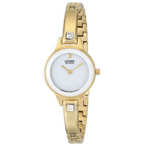 EX1322-59A Women's Silhouette Bangle White Dial Gold Tone Steel Watch - Citizen - Modalova