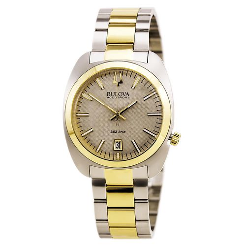 Men's Two Tone Yellow Gold Steel Watch - Accutron II Grey Dial / 98B272 - Bulova - Modalova