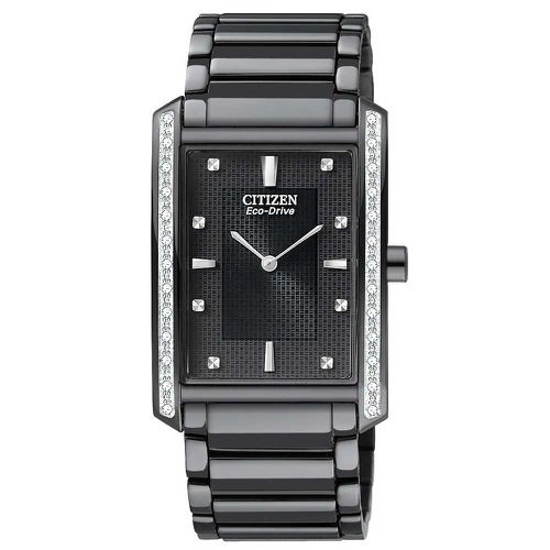 BL6067-54E Men's Eco-Drive Palidoro Black Ion Plated Stainless Steel Black Dial Diamond Watch - Citizen - Modalova
