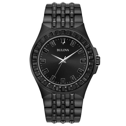 Men's Quartz Watch - Phantom Baguette Crystal Black Bracelet / 98A240 - Bulova - Modalova