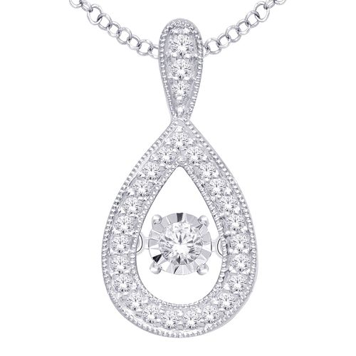 K White Gold 1/5 Ct.Tw.Moving Diamond Fashion Pendant - Star Significance - Modalova