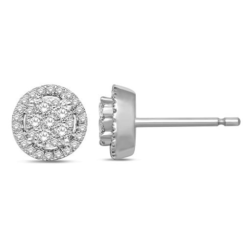K White Gold 1 Ct.Tw. Diamond Flower Stud Earrings - Star Significance - Modalova