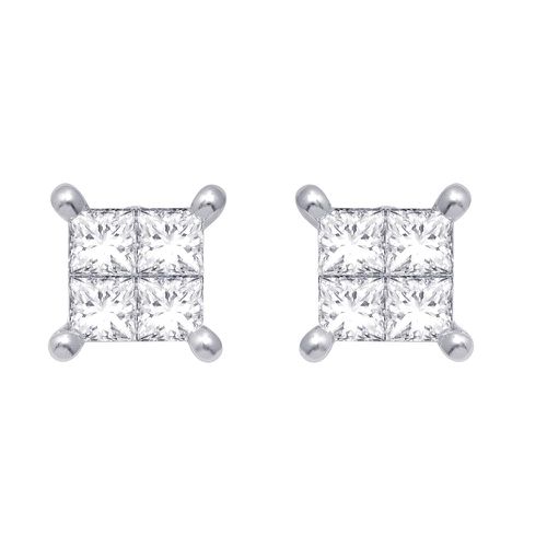 K White Gold 7/10 Ct Diamond Stud Earrings - Star Significance - Modalova
