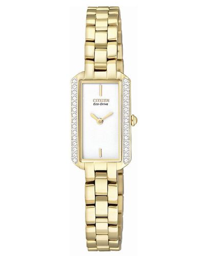 EG2782-53A Women's Eco-Drive Silhouette Gold Tone Swarovski Crystal Watch - Citizen - Modalova