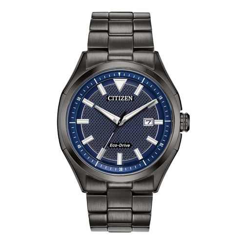 Men's Eco-Drive Watch - WDR Blue Dial Black Steel Bracelet / AW1147-52L - Citizen - Modalova