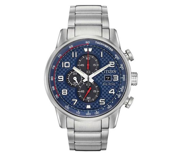 Men's Chronograph Watch - Primo Blue Dial Eco-Drive Steel / CA0680-57L - Citizen - Modalova