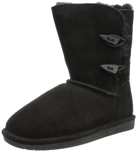 W-011 Women's Abigail Solid Black Leather Winter Boot, 8 High - Bearpaw - Modalova