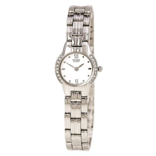 EK1160-51A Women's Dress White Dial Stainless Steel Swarovski Crystal Watch - Citizen - Modalova