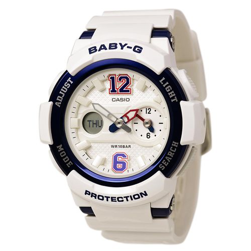 Women's World Time Watch - Baby-G Sports Alarm White Ana-Digi Dial / BGA210-7B2 - Casio - Modalova