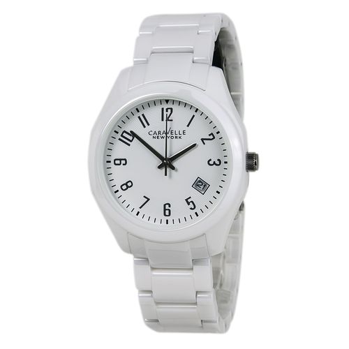 M107 Women's New York Emma Ceramic White Dial Watch - Caravelle - Modalova