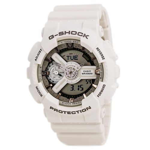 Men's World Time Watch - G-Shock S Series Dive White Resin Band / GMAS110CM-7A2 - Casio - Modalova