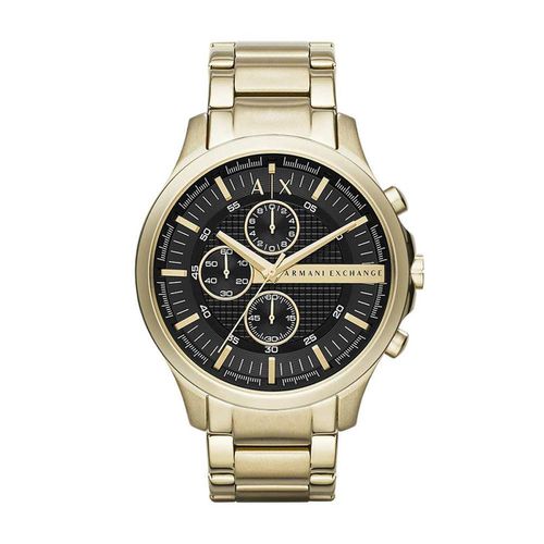 Men's Chronograph Watch - Hampton Black Dial Yellow Steel / AX2137 - Armani Exchange - Modalova