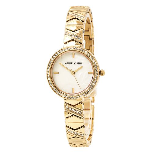 MPRG Women's Quartz Rose Gold Bracelet Mother of Pearl Dial Swarovski Crystal Watch - Anne Klein - Modalova