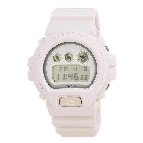 DW6900WW-7 Men's G-Shock Alarm White Resin Strap Digital Grey Dial Dive Watch - Casio - Modalova