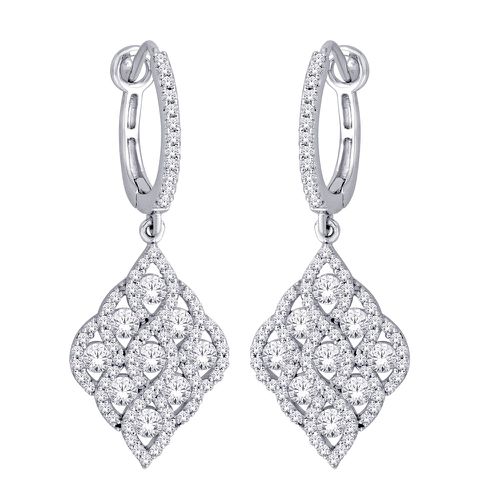 K White Gold 1 9/10 Ct.Tw. Diamond Hoop Earrings - Star Significance - Modalova