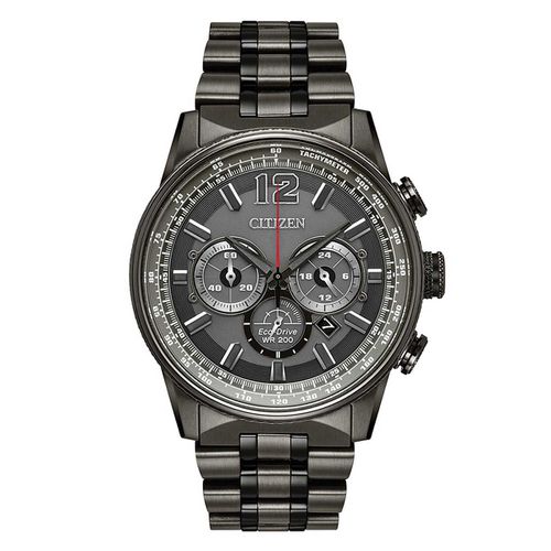 Men's Chronograph Watch - Nighthawk Dive Grey Dial Grey IP Steel Bracelet - Citizen - Modalova