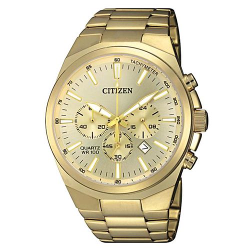 Men's Bracelet Watch - Chrono Quartz Yellow Gold Steel / AN8172-53P - Citizen - Modalova