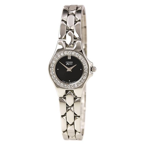EK4900-50E Women's Elegance Black Dial Crystal Accented Stainless Steel Watch - Citizen - Modalova