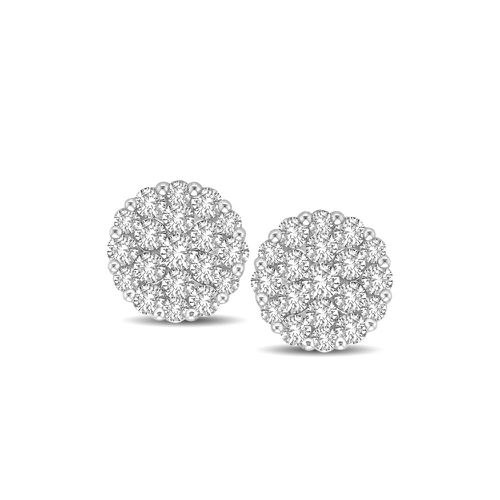 K White Gold 2 Ct.Tw Diamond Flower Stud Earrings - Star Significance - Modalova