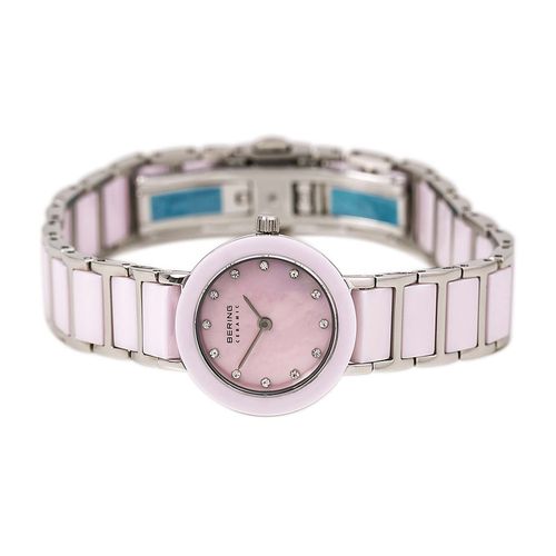 Women's Ceramic MOP Dial Steel & Ceramic Bracelet Crystal Watch - Bering - Modalova