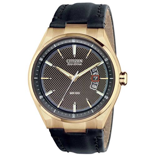 AW1133-06H Men's CTO 2.0 Drive Collection Gunmetal Perforated Dial Eco-Drive Gold Tone Steel Watch - Citizen - Modalova