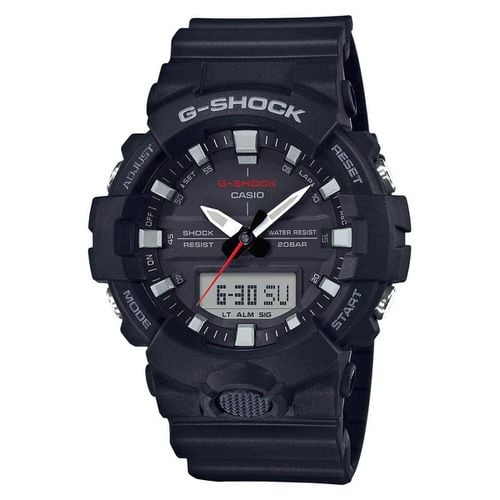 Men's Dual Time Watch - G-Shock Black Resin Strap / GA800-1A - Casio - Modalova
