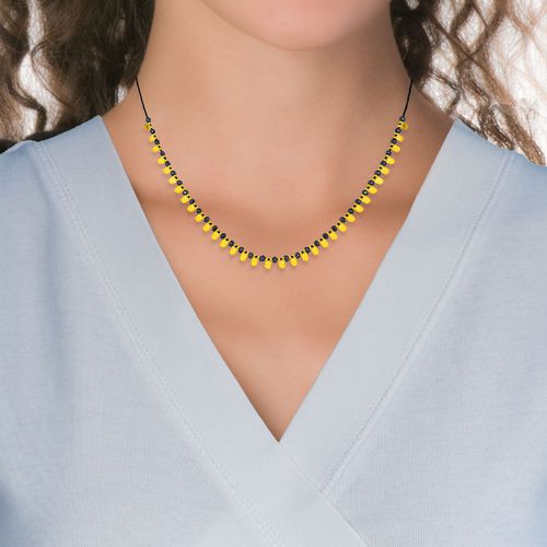 Short Necklace Gold Plated Silver Elements & Hematite - Tzomaka - Modalova