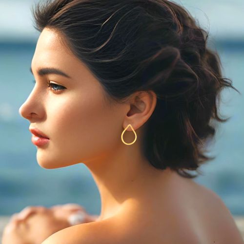 Gold Plated Silver Earrings Tears - Alexandros Rallis - Modalova