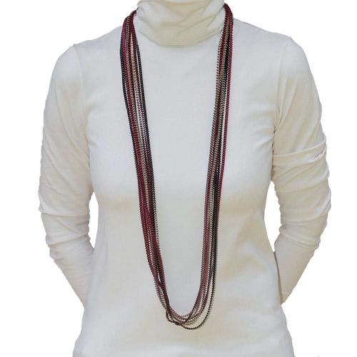 Satin Necklace Essilp Burgundy - Alexandra Tsoukala - Modalova